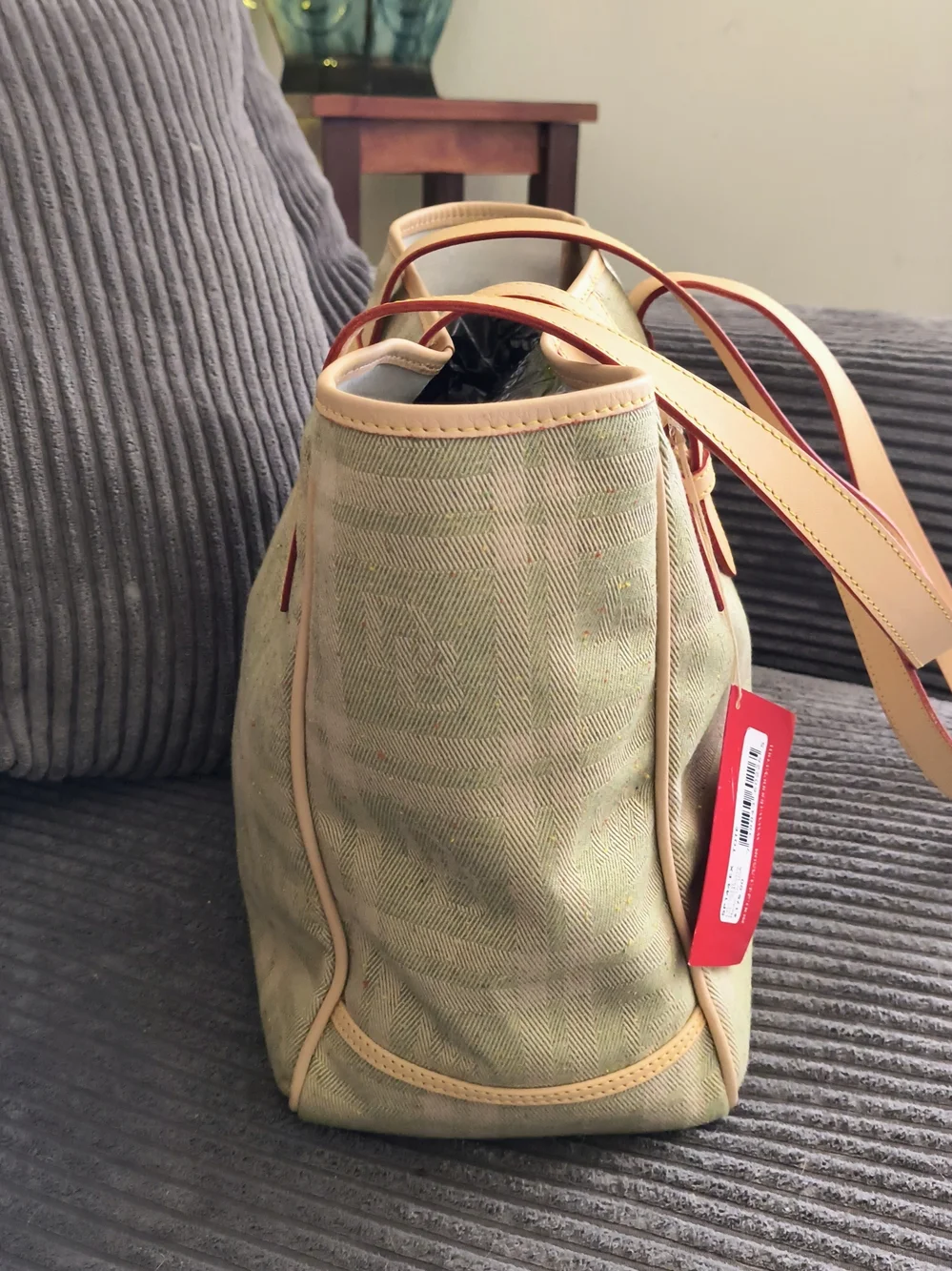 New/Vintage Y2K Dooney & Bourke Green Plaid Leather Signature DB Bucket Bag Tote